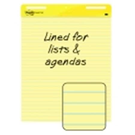 Post-It Sticky note 25 x 30 in. Yellow Self-Stick Easel Pad; Lined - 30 Sheets & Pad; Pack 2 1438937